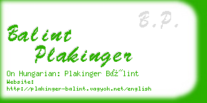 balint plakinger business card